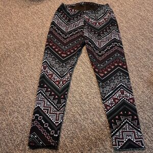 Tribal Print Fleece Leggings. So Warm For Fall And Winter.